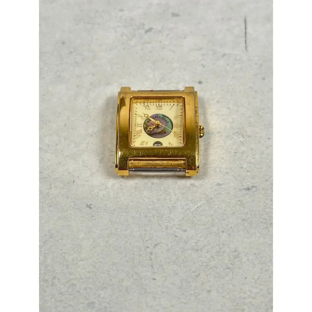 VTG Beverly Hills Polo Club Watch 24mm Square Date MOP Dial New Battery